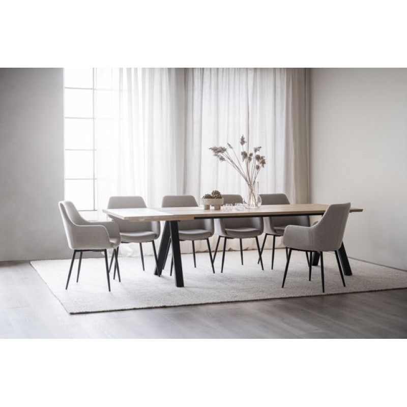 RO Carradale Extending Dining Table V 220x100 Whitewash/Black